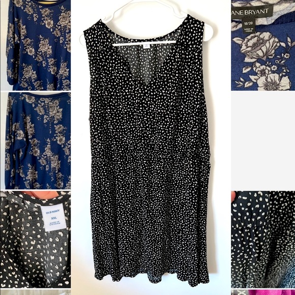Old Navy Dresses & Skirts - Old Navy Black Sun Dress with White Leopard Print - XXL